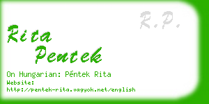 rita pentek business card